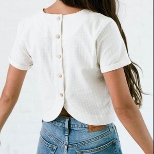 Cream Colored Clad and Cloth Crop Top